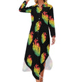 longue boutonnée fendue style rasta reggae pour femme, chemisier à manches longues